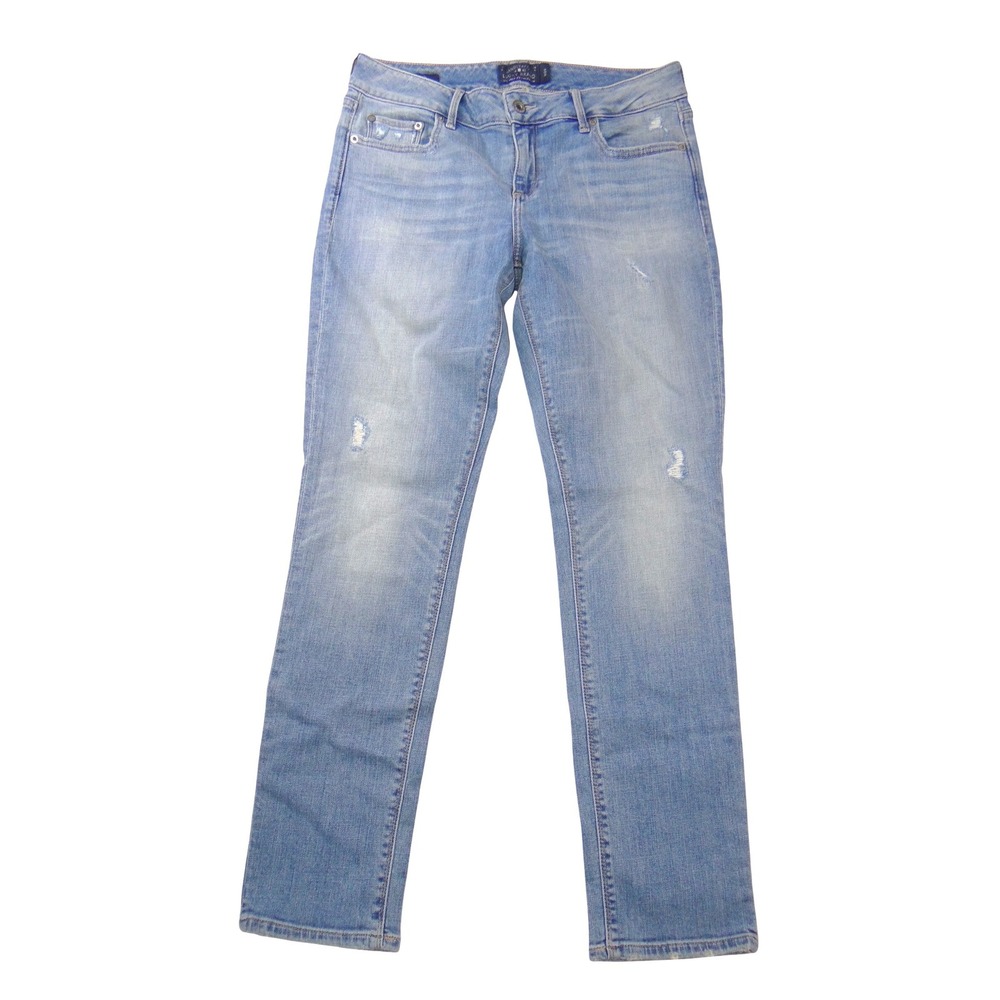 Lucky Brand Lolita Skinny Jeans Womens 8/29 Light‎ Wash Distressed Blue Denim